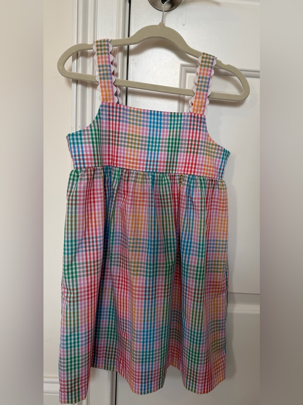 Girls' Multicolor Gingham Cotton Sundress - Casual Strappy Dress